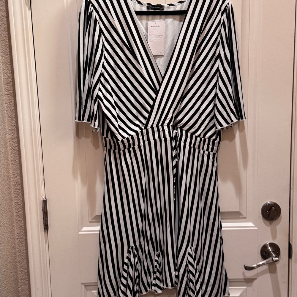 Black and White Striped Dress